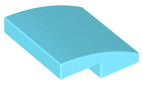 Brick Curved 2 x 2 x 2/3 in Medium Azure