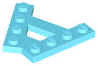 Wedge Plate 4 Stud 45° Angle Plate in Medium Azure