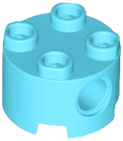 Brick Round 2 x 2, Pin Holes in Medium Azure