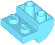 Brick Curved Inverted 2 x 2 with 1 x 2 Cutouts in Medium Azure