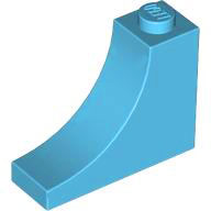 Brick Curved 1 x 3 x 2 Inverted [Inside Bow] in Medium Azure