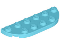 Plate Round Corners 2 x 6 Double in Medium Azure