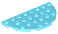 Plate Round Half 4 x 8 in Medium Azure