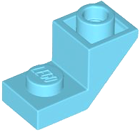 Brick Sloped Inverted 45° 2 x 1 with 2/3 Cutout in Medium Azure