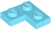 Plate 2 x 2 Corner in Medium Azure