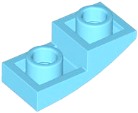 Brick Curved Inverted 2 x 1 in Medium Azure