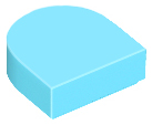 Tile Round 1 x 1 Half Circle in Medium Azure
