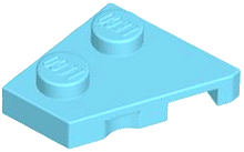Wedge Plate 2 x 2 Left in Medium Azure