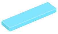 Tile 1 x 4 with Groove in Medium Azure
