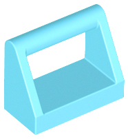 Tile Special 1 x 2 with Handle in Medium Azure