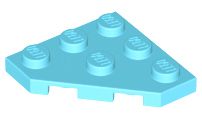 Wedge Plate 3 x 3 Cut Corner in Medium Azure