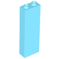 Brick 1 x 2 x 5 with Hollow Studs in Medium Azure
