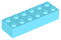 Brick 2 x 6 in Medium Azure