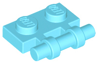 Plate Special 1 x 2 Side Handle [Free Ends] in Medium Azure