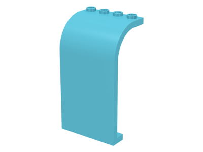 Panel 3 x 4 x 6 Curved Top in Medium Azure