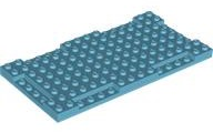 Plate Special 8 x 16 x 2/3 with Six Recessed Edges in Medium Azure