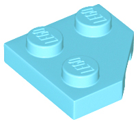 Wedge Plate 2 x 2 Cut Corner in Medium Azure
