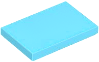 Tile 2 x 3 in Medium Azure
