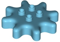Duplo Gear 4 x 4 - 8 Tooth in Medium Azure