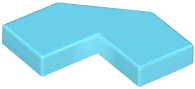 Tile Special 2 x 2 Corner with Cut Corner - Facet in Medium Azure