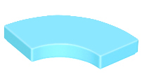 Tile 2 x 2 Curved, Macaroni in Medium Azure