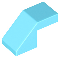 Brick Sloped 45° 2 x 1 with 2/3 Inverted Cutout and no stud in Medium Azure