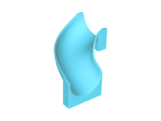 Slide Curved Left 90° in Medium Azure
