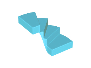 Stairs, Left 6 x 6 x 4 in Medium Azure