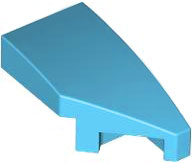 Brick Wedged, Curved 2 x 1 with Stud Notch Right in Medium Azure