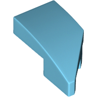 Brick Wedged, Curved 2 x 1 with Stud Notch Left in Medium Azure
