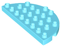 Duplo Plate Round 4 x 8 Semi-Circle in Medium Azure