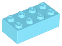 Brick 2 x 4 in Medium Azure