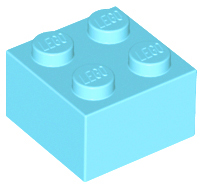 Brick 2 x 2 in Medium Azure