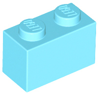 Brick 1 x 2 in Medium Azure