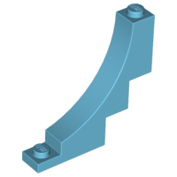 Brick Curved 1 x 5 x 4 Inverted in Medium Azure