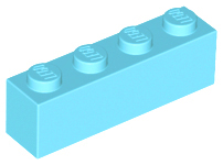 Brick 1 x 4 in Medium Azure