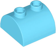 Brick Curved 2 x 2, Two Top Studs in Medium Azure