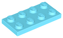 Plate 2 x 4 in Medium Azure