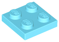 Plate 2 x 2 in Medium Azure