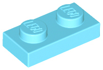 Plate 1 x 2 in Medium Azure