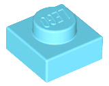 Plate 1 x 1 in Medium Azure