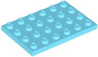 Plate 4 x 6 in Medium Azure