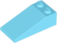 Brick Sloped 18° 4 x 2 in Medium Azure