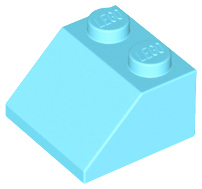Brick Sloped 45° 2 x 2 in Medium Azure