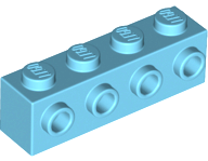 Brick Special 1 x 4 with 4 Studs on One Side in Medium Azure