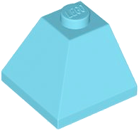 Brick Sloped 45° 2 x 2 Double Convex in Medium Azure