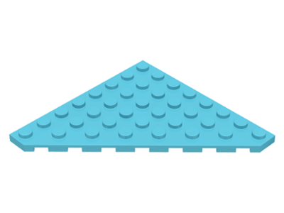 Wedge Plate 8 x 8 Cut Corner in Medium Azure
