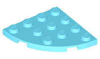 Plate Round Corner 4 x 4 in Medium Azure