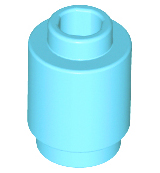 Brick Round 1 x 1 Open Stud in Medium Azure