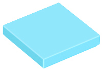 Tile 2 x 2 with Groove in Medium Azure